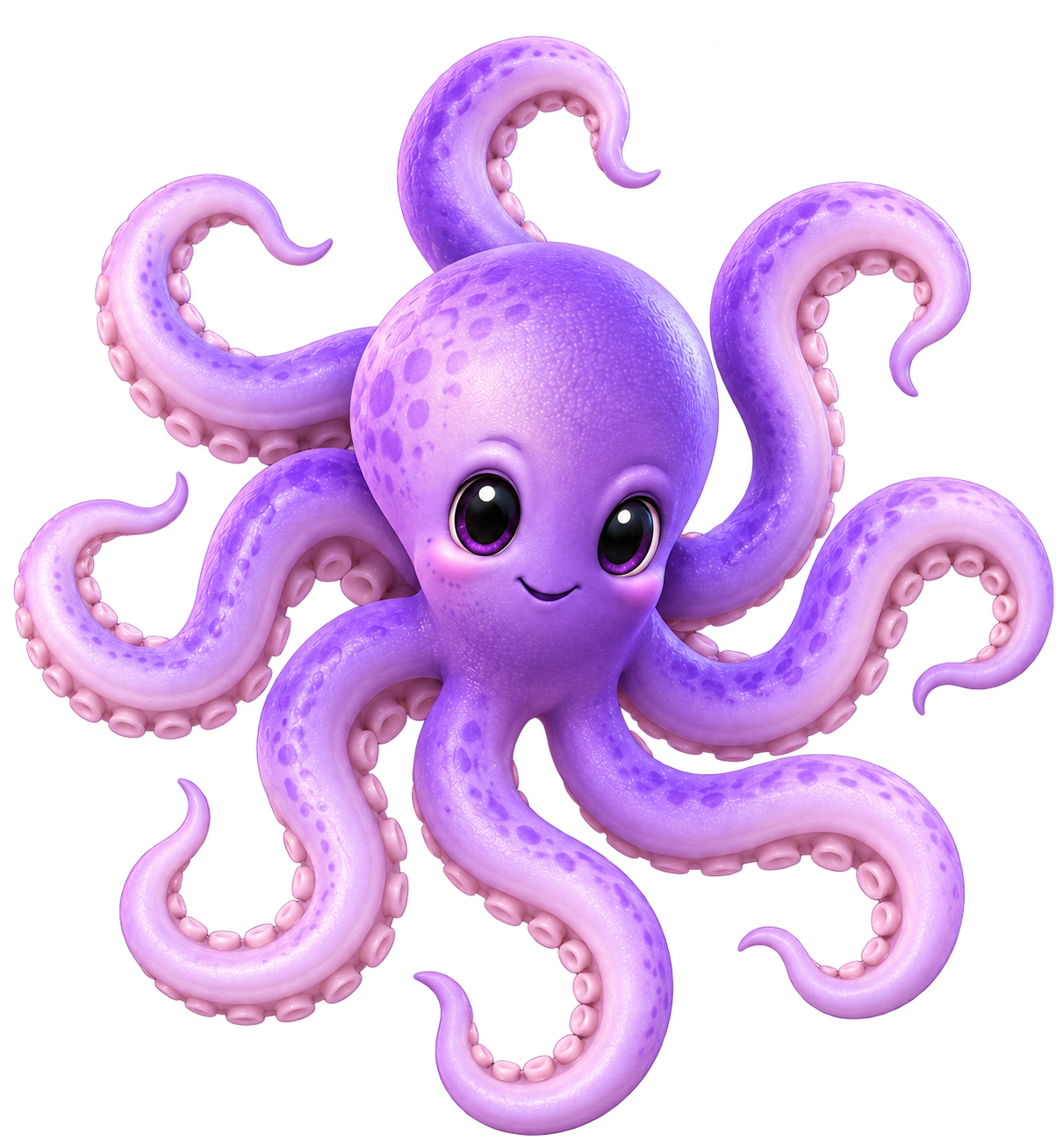 Pulpo lila de Auna PFM con ocho tentáculos y ventosas